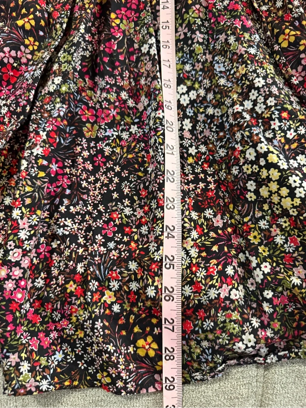 GAP Black Floral Long-Sleeve Girls' Dress with Pink and Yellow Accents